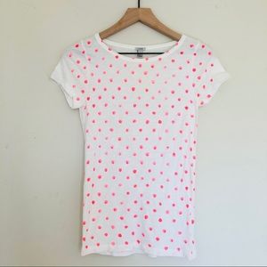 💋J crew fun polka dots pink tee shirt top